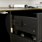 Buffet moderne 4 portes noir/doré et blanc/doré