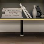Buffet moderne 4 portes noir/doré et blanc/doré