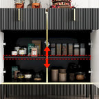 Buffet moderne 4 portes noir/doré et blanc/doré
