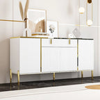 Buffet moderne 4 portes noir/doré et blanc/doré