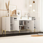 Buffet moderne 4 portes noir/doré et blanc/doré