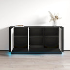 Blanc / Noir | Buffet hautement brillant | Assemblage par 1 personne
