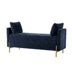 Banc de rangement capitonné rabattable en velours gris / moutarde / bleu marine / ivoire / noir avec accoudoirs et coussins, 1 personne