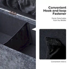 Banc de rangement capitonné rabattable en velours gris / moutarde / bleu marine / ivoire / noir avec accoudoirs et coussins, 1 personne