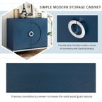 Bahut en placage de bois bleu marine / blanc / noir — Assemblage par 1 personne