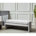 Banc incurvé en velours gris clair/gris ardoise – 2 places