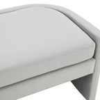 Banc incurvé en velours gris clair/gris ardoise – 2 places