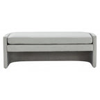 Banc incurvé en velours gris clair/gris ardoise – 2 places