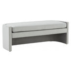 Banc incurvé en velours gris clair/gris ardoise – 2 places