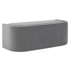 Banc incurvé en velours gris clair/gris ardoise – 2 places