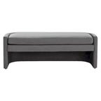 Banc incurvé en velours gris clair/gris ardoise – 2 places