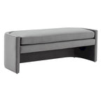 Banc incurvé en velours gris clair/gris ardoise – 2 places