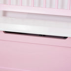 Banc de rangement pour enfants rose/gris/blanc avec couvercle de sécurité – Coffre à jouets et siège 2 en 1