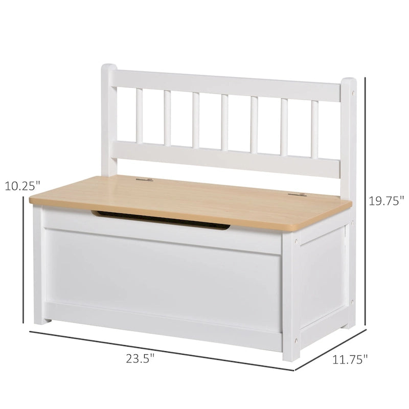 Banc de rangement pour enfants rose/gris/blanc avec couvercle de sécurité – Coffre à jouets et siège 2 en 1