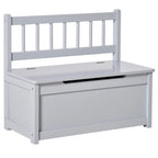 Banc de rangement pour enfants rose/gris/blanc avec couvercle de sécurité – Coffre à jouets et siège 2 en 1