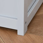 Banc de rangement pour enfants rose/gris/blanc avec couvercle de sécurité – Coffre à jouets et siège 2 en 1