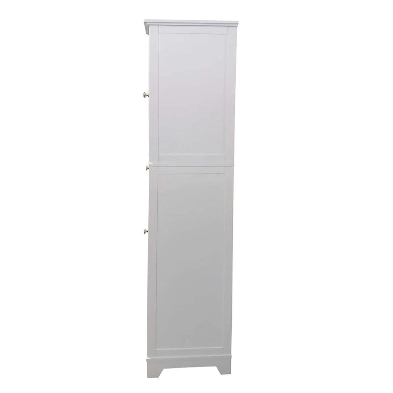Meuble de Rangement Haut Blanc Brillant avec 2 Portes et Tiroir – Utilisation par 1 Personne
