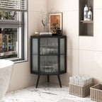 31.5 in. H Metal Floor Corner Cabinet with Adjustable Shelf