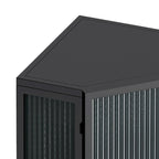 Meuble d'angle de sol en métal blanc/noir, porte simple, 2 étagères