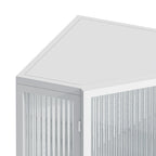 Meuble d'angle de sol en métal blanc/noir, porte simple, 2 étagères