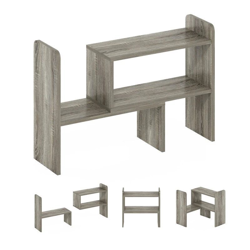 Étagère de bureau simple en chêne français / expresso / blanc
