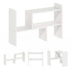 Étagère de bureau simple en chêne français / expresso / blanc