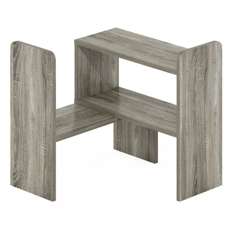 Étagère de bureau simple en chêne français / expresso / blanc