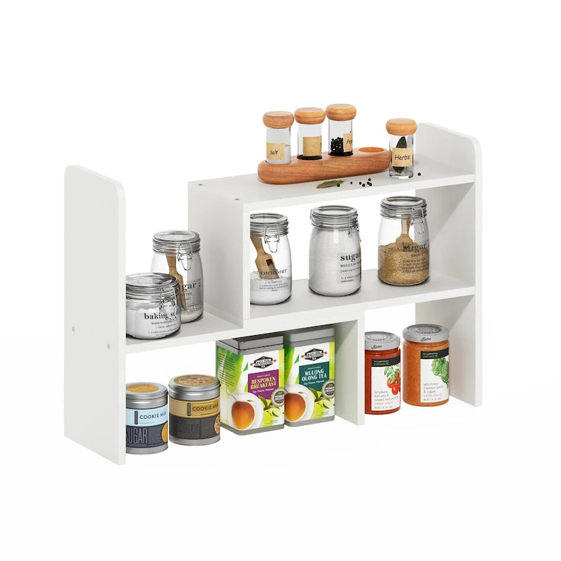 Étagère de bureau simple en chêne français / expresso / blanc