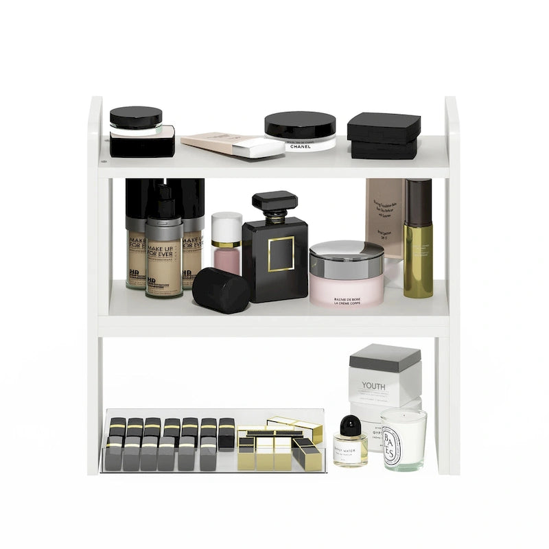 Étagère de bureau simple en chêne français / expresso / blanc