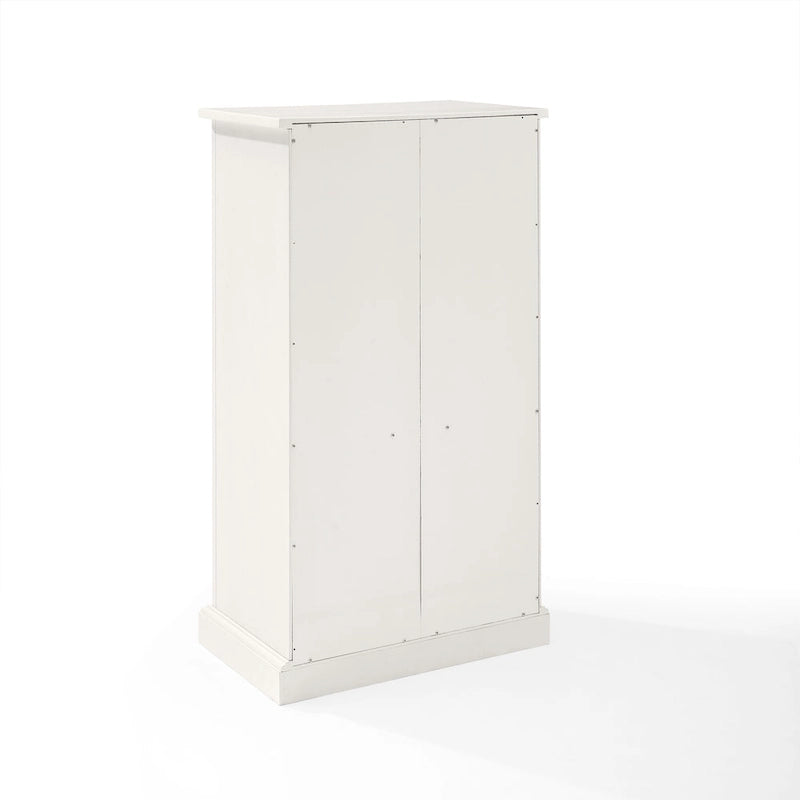 Meuble d'appoint double porte, blanc antique, style côtier