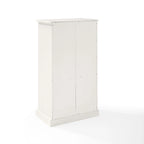 Meuble d'appoint double porte, blanc antique, style côtier