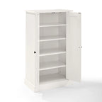 Meuble d'appoint double porte, blanc antique, style côtier