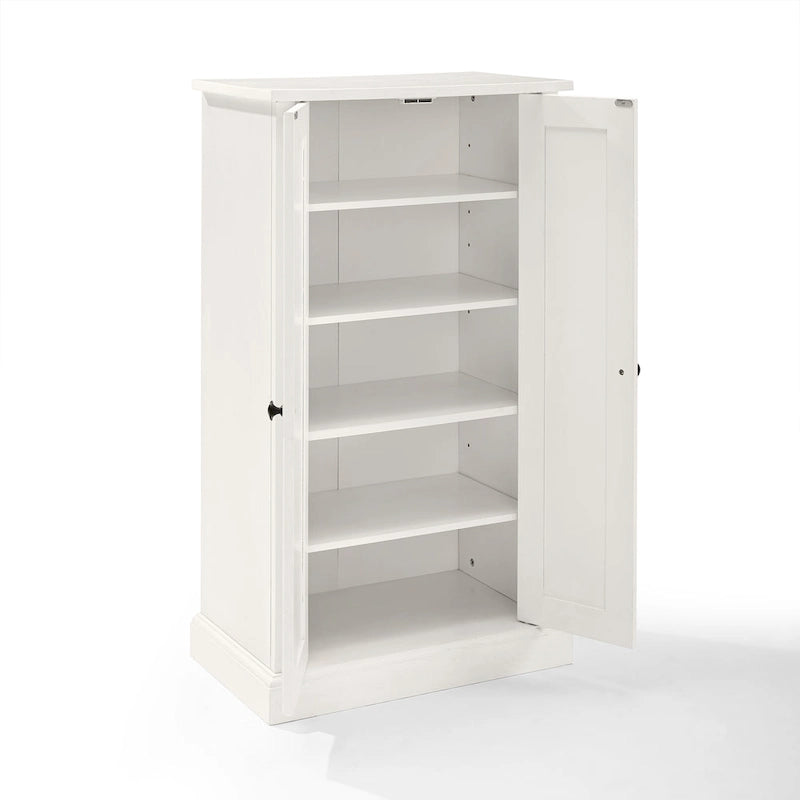 Meuble d'appoint double porte, blanc antique, style côtier