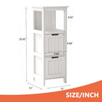 Meuble de rangement bas 2 tiroirs peint en blanc, assemblage 1 personne