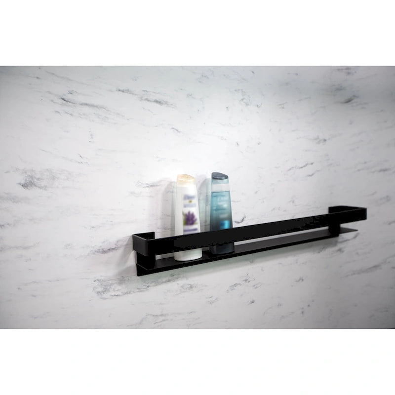 Étagère-barre d'appui en acier inoxydable de 20 po avec rail – Bronze Champagne / Chrome poli / Acier inoxydable brossé / Noir mat