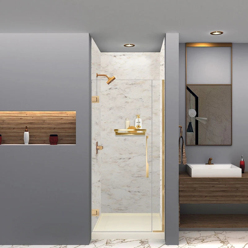 Étagère-barre d'appui en acier inoxydable de 20 po avec rail – Bronze Champagne / Chrome poli / Acier inoxydable brossé / Noir mat