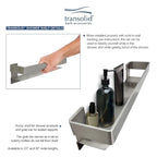 Étagère-barre d'appui en acier inoxydable de 20 po avec rail – Bronze Champagne / Chrome poli / Acier inoxydable brossé / Noir mat