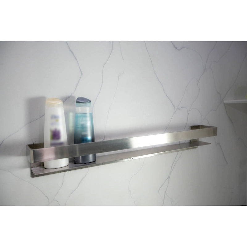 Étagère-barre d'appui en acier inoxydable de 20 po avec rail – Bronze Champagne / Chrome poli / Acier inoxydable brossé / Noir mat