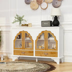 Meuble de rangement rétro blanc style palais — Portes en verre acrylique, 1 pièce