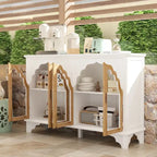 Meuble de rangement rétro blanc style palais — Portes en verre acrylique, 1 pièce