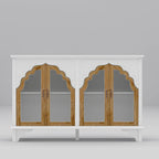 Meuble de rangement rétro blanc style palais — Portes en verre acrylique, 1 pièce