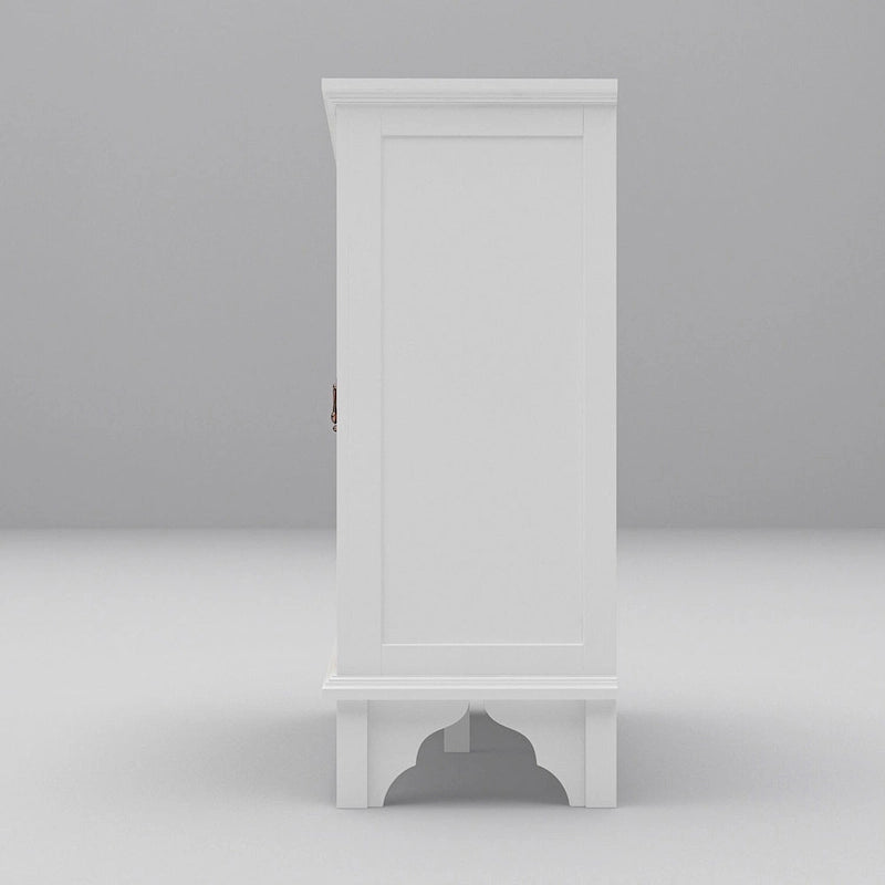 Meuble de rangement rétro blanc style palais — Portes en verre acrylique, 1 pièce