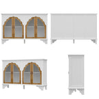 Meuble de rangement rétro blanc style palais — Portes en verre acrylique, 1 pièce