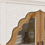 Meuble de rangement rétro blanc style palais — Portes en verre acrylique, 1 pièce