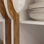 Meuble de rangement rétro blanc style palais — Portes en verre acrylique, 1 pièce