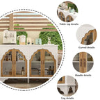 Meuble de rangement rétro blanc style palais — Portes en verre acrylique, 1 pièce