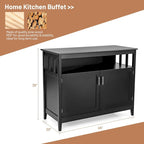 Armoire de cuisine noire à 2 portes, en MDF et pin massif