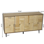 Meuble de rangement rétro marron/noir à 4 portes — Rangement double couche