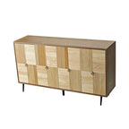 Meuble de rangement rétro marron/noir à 4 portes — Rangement double couche