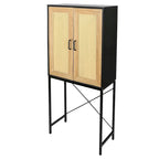 Meuble à porte simple en rotin naturel à 3 niveaux